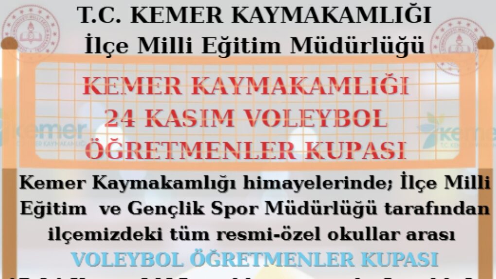 KEMER KAYMAKAMLIĞINDAN VOLEYBOL TURNUVASI