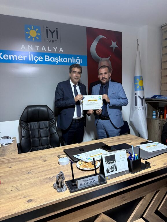 İYİ Parti İl Başkanı Ali Adnan Kaya’dan Kemer İlçe Teşkilatına Ziyaret