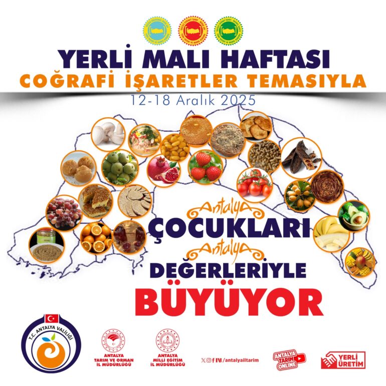 Antalya’da Yerli Malı Haftası, Coğrafi İşaret Temasıyla İl Genelinde Kapsamlı Bir Şekilde Kutlanacak.